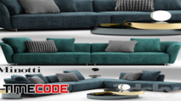 دانلود مدل آماده سه بعدی : مبل راحتی Sofa minotti lounge seymour