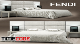 دانلود مدل آماده سه بعدی : تخت خواب Bed Regent bed Fendi Casa