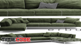 دانلود مدل آماده سه بعدی : مبلمان Sofa ERBA ITALIA EDIZIONE Sectional sofa
