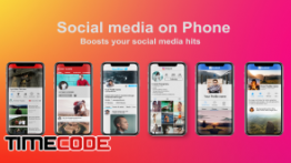 دانلود پروژه آماده افترافکت : شبکه های اجتماعی در صفحه موبایل Social Media On Phone