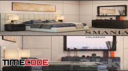 دانلود مدل آماده سه بعدی : دکوری اتاق خواب Smania Colorado Set