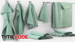 دانلود مدل آماده سه بعدی : ست حوله Towels m17