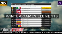 دانلود پروژه آماده ورزشی افترافکت : مخصوص مسابقات زمستانی 2018 Winter Games Elements