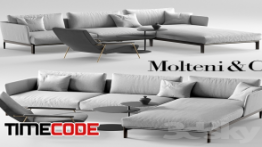 دانلود مدل آماده سه بعدی : مبل و صندلی Molteni Chelsea sofa, Molteni d153 armchair