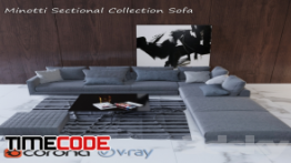 دانلود مدل آماده سه بعدی : مبلمان Minotti Sectional Collection Sofa