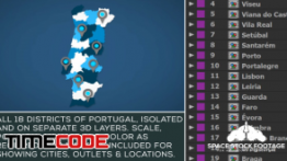 دانلود پروژه آماده افترافکت : ابزار ساخت اینفوگرافی نقشه پرتغال Portugal Map Kit
