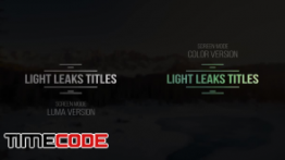 دانلود پروژه آماده پریمیر : تایتل نوری Light Leaks Titles