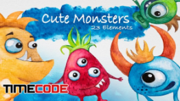 دانلود کلیپ آرت هیولاهای فانتزی Cute Monsters