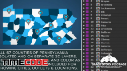 دانلود پروژه آماده افترافکت : نقشه پنسیلوانیا Pennsylvania Map Kit