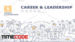 دانلود فایل لایه باز بنر کار و تجارت Career & Leadership Illustrated Co