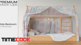 دانلود موکاپ تخت خواب کودک Kids Bedroom Mockup Set
