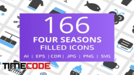 دانلود مجموعه آیکون 4 فصل Four Seasons Filled Icons