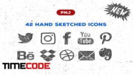 دانلود مجموعه آیکون شبکه های اجتماعی Sketchy social media icons set