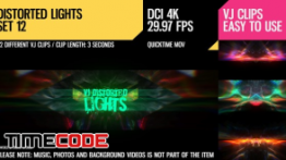 دانلود فوتیج آماده موشن گرافیک : رقص نور  VJ Distorted Lights 4K Set 12