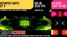 دانلود فوتیج آماده موشن گرافیک : رقص نور VJ Distorted Lights 4K Set 5