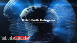 دانلود فوتیج آماده موشن گرافیک : هولوگرام کره زمین Glitch Earth Hologram 7