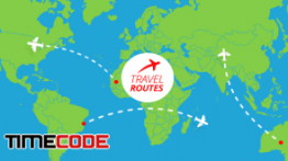 دانلود پروژه آماده افترافکت : نمایش مسیر روی نقشه Travel Routes Maker
