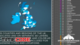 دانلود پروژه آماده افترافکت : نقشه موشن گرافیک انگلستان United Kingdom Map Kit