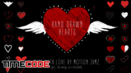 پروژه آماده افترافکت : مجموعه قلب با طراحی دستی Hand Drawn Hearts