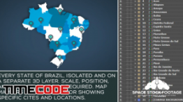 دانلود پروژه آماده افترافکت : نقشه برزیل Brazil Map Kit