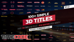 دانلود پروژه آماده افترافکت : تایتل 100+ Simple 3D Titles V1.2