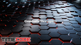 دانلود بک گراند چند ضلعی موشن گرافیک  Cinematic Hexagons Red 10