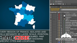 دانلود پروژه آماده افترافکت : نقشه فرانسه France Map Kit