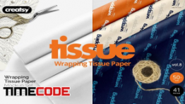 دانلود موکاپ کاغذ Wrapping Tissue Paper Mockup Set