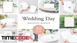 دانلود موکاپ کارت عروسی Wedding Day Mockups Bundle