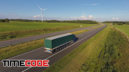 دانلود استوک فوتیج : کامیون در جاده Fast Cargo Truck Driving On Highway