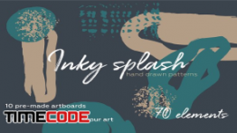 دانلود مجموعه پترن قلمو Inky splash Brush pattern bundle