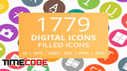 دانلود مجموعه آیکون گرد Digital Filled Round Icons