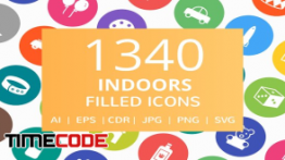 دانلود 1340 آیکون گرد Indoors Filled Round Icons