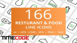 دانلود آیکون رستوران Restaurant & Food Line Icons