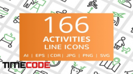 دانلود آیکون خطی فعالیت های روزانه Activities Line Icons