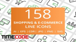 دانلود مجموعه آیکون خرید آنلاین Shopping & E-Commerce Line Icons