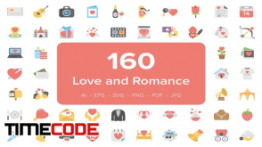 دانلود 160 آیکون  عاشقانه Love and Romance Flat Icons