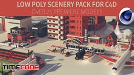 دانلود مجموعه مدل سه بعدی مخصوص سینما فوردی Low Poly Scenery Pack for Cinema 4D