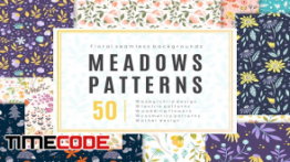دانلود پترن گل Meadow – 50 vector seamless patterns