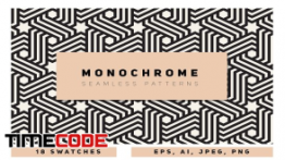 دانلود مجموعه پترن تک رنگ Monochrome Seamless Patterns Set