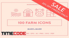دانلود آیکون روستا و مزرعه Line Icons Farm