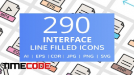 دانلود 290 آیکون متریال دیزاین Interface Filled Line Icons