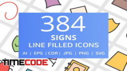 دانلود 384 آیکون علائم و نشان ها Sign Filled Line Icons
