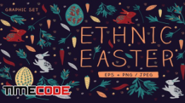 دانلود ست وکتور و پترن عید پاک Ethnic Easter Graphic Set