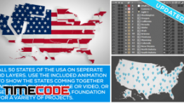 دانلود پروژه آماده افترافکت : نقشه امریکا USA Map Kit