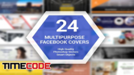 دانلود 24 فایل لایه باز کاور فیس بوک  Multipurpose Facebook Covers