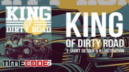 دانلود طرح لایه باز تی شرت King of Dirty Road Illustration