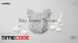 دانلود موکاپ ست لباس نوزاد Baby Romper 2 Mockup Set