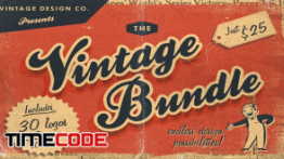 دانلود فایل لوگو لایه باز  با طرح قدیمی Vintage Logos Bundle