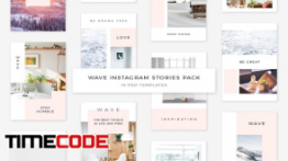دانلود بنر لایه باز اینستاگرام Wave Instagram Stories Pack